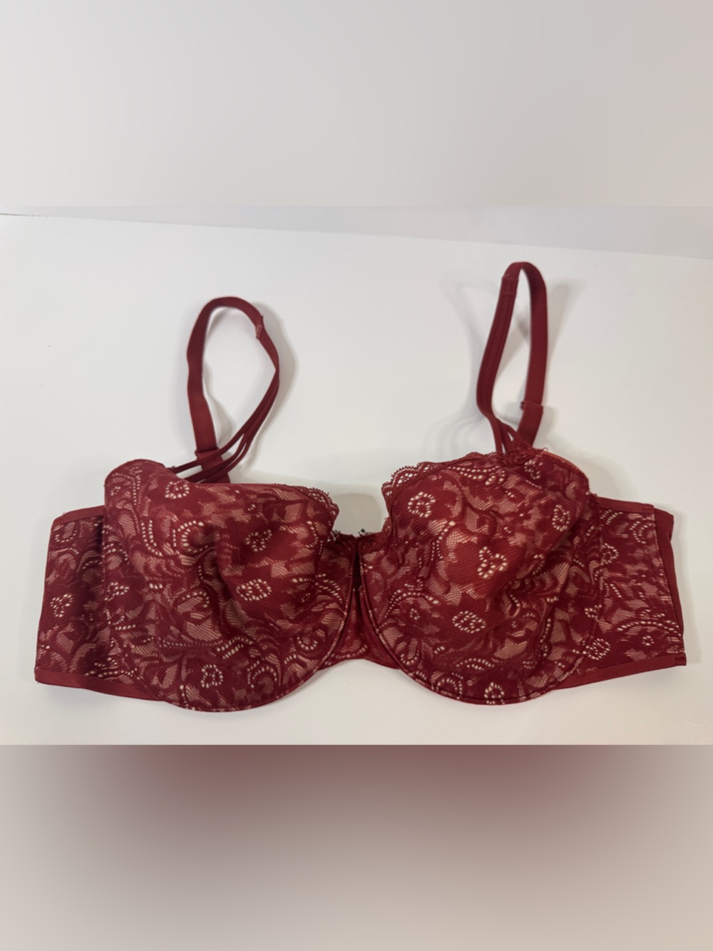 Soma Enticing Lift Balconet Bra Red Lace 38D